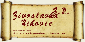 Živoslavka Miković vizit kartica